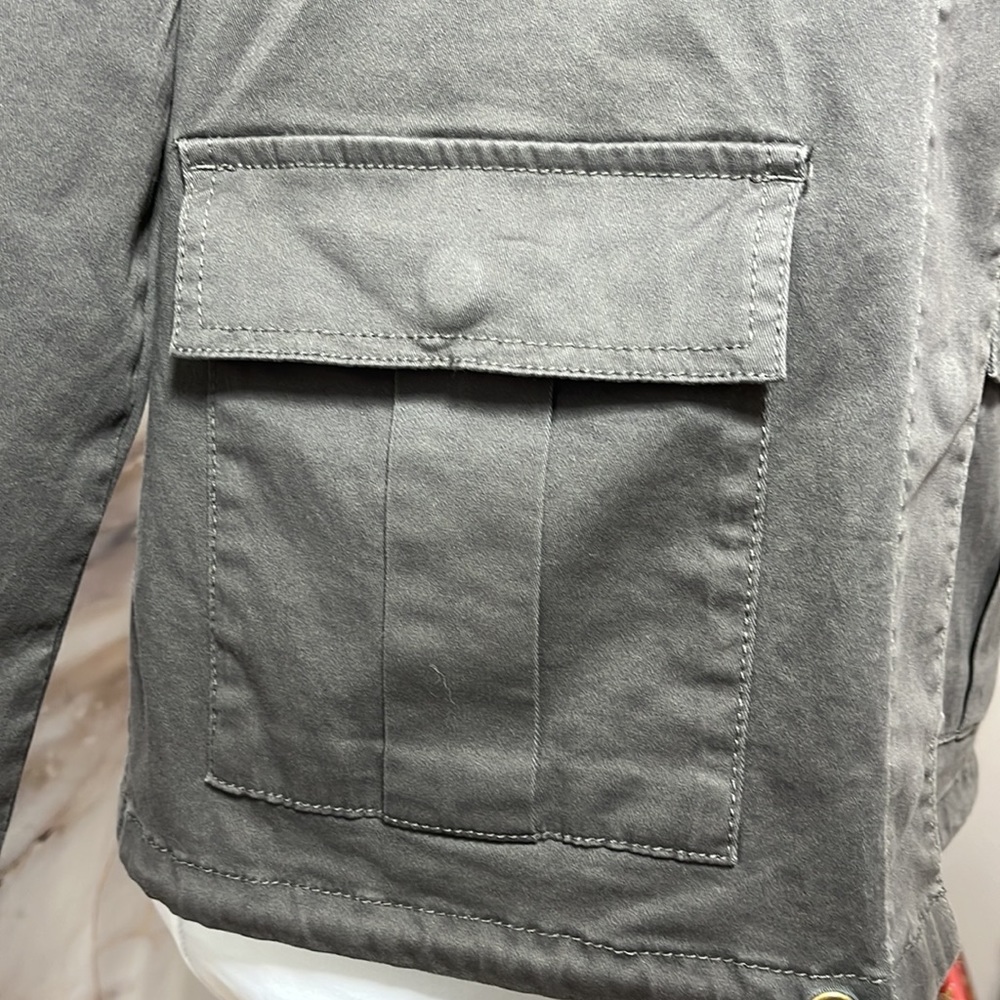 Sanctuary Los Angeles Charcoal Gray Lightweight Jacket with Pockets Button Up S - Picture 2 of 13